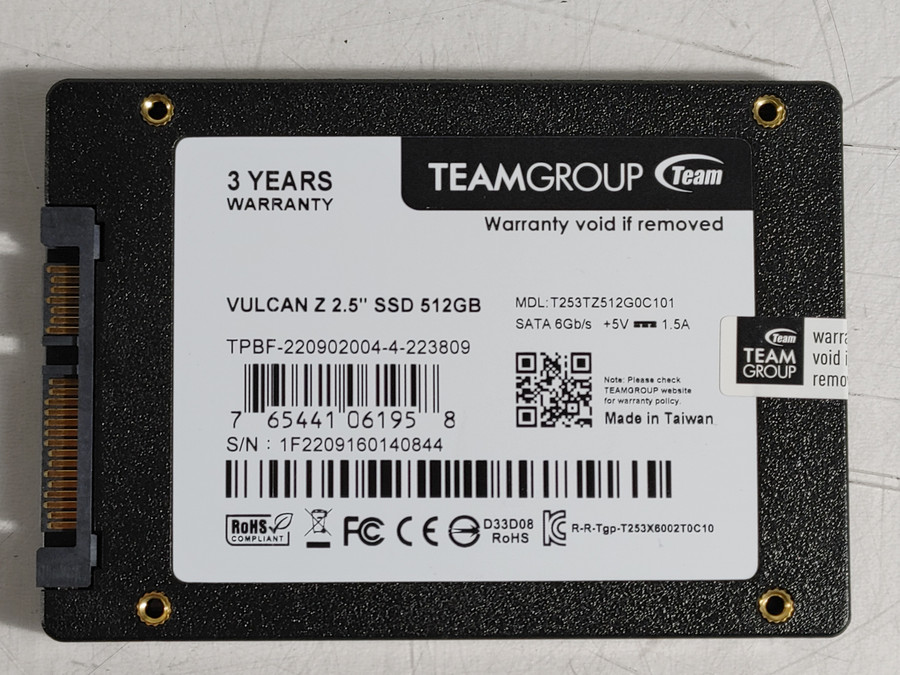 Lot of 2 TeamGroup Vulcan Z T253TZ512G0C101 512 GB SATA III 3.5 in Solid State Drive