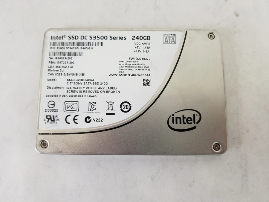 Intel  S3500 Series SSDSC2BB240G4 240 GB SATA III 2.5 in SSD