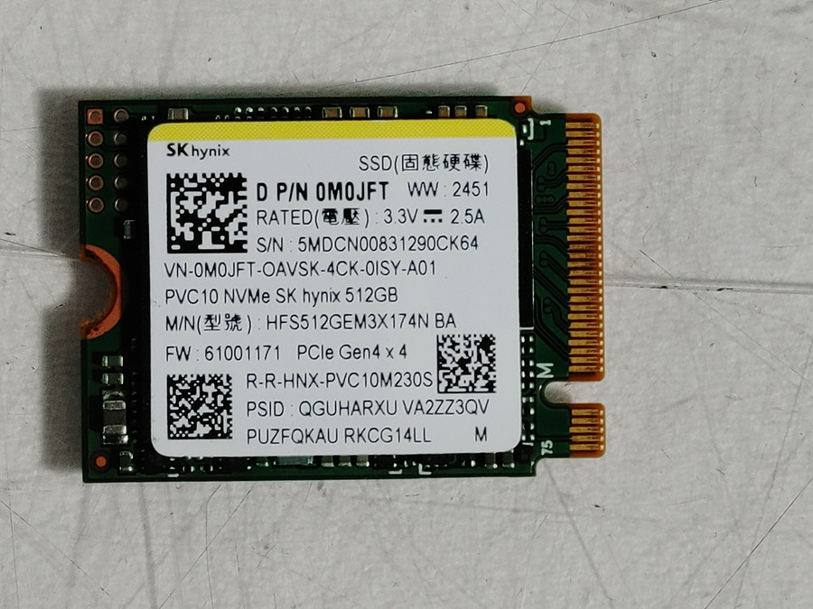 Lot of 2 SK Hynix PVC10 HFS512GEM3X174N 512 GB PCIe Gen4 30mm Solid State Drive