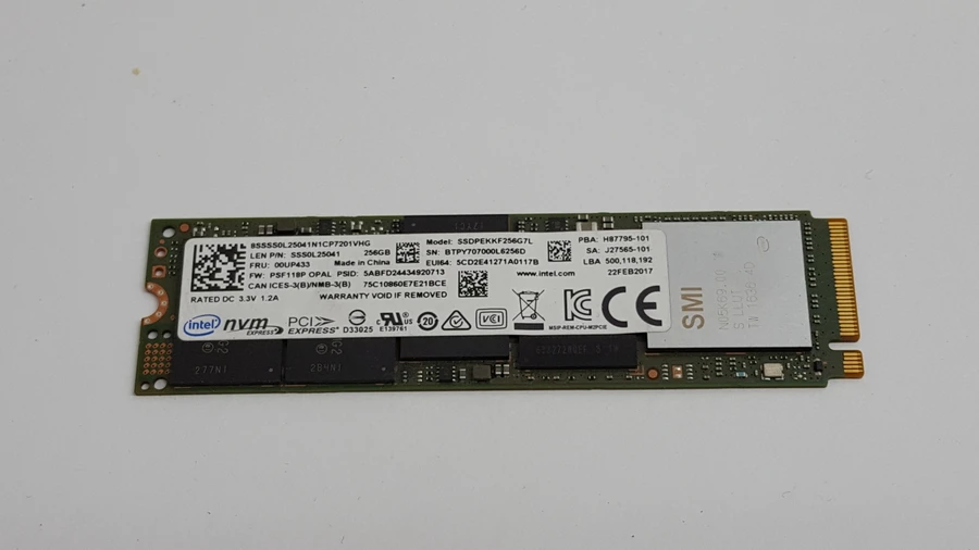 Intel 600p SSDPEKKF256G7L 256 GB NVMe 80mm Solid State Drive