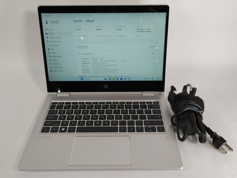 HP ProBook x360 435 G7 Ryzen 7 4700U 2.00 GHz 16 GB DDR4 512 GB NVMe Windows 11 Pro Laptop WINACTB5 B5