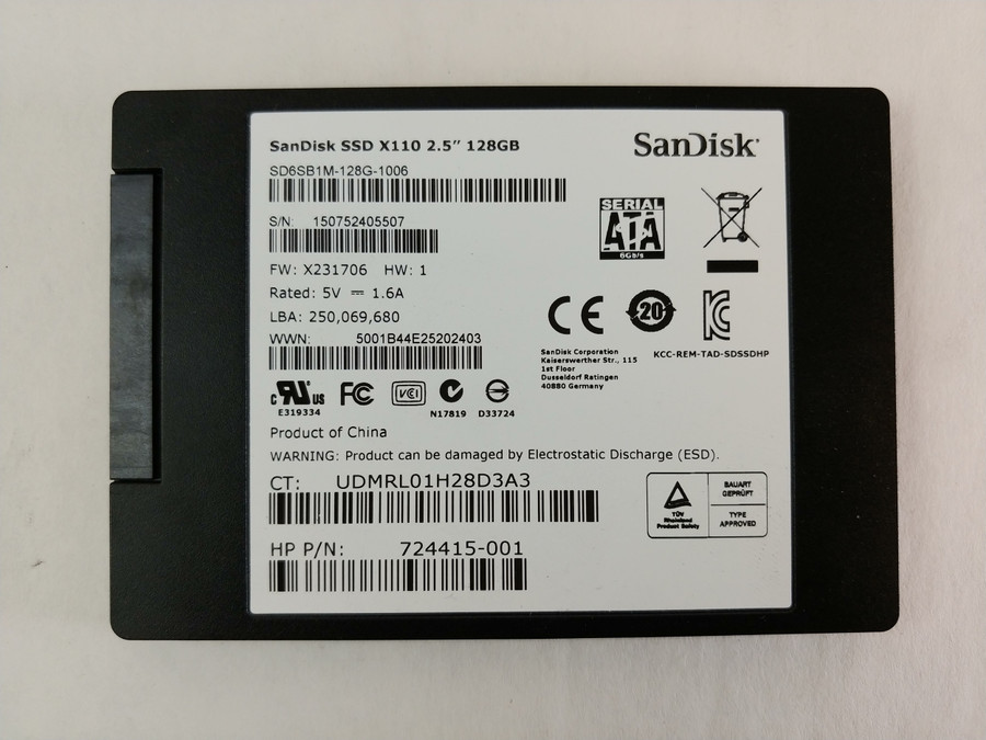 SanDisk X110 SD6SB1M-128G 128 GB SATA III 2.5 in Solid State Drive