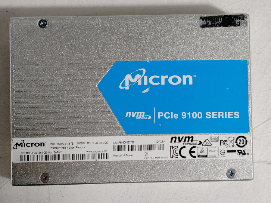 Micron 9100 Series PCIe Gen3 x4 1.6 TB 2.5 in Solid State Drive MTFDHAL1T6MCE