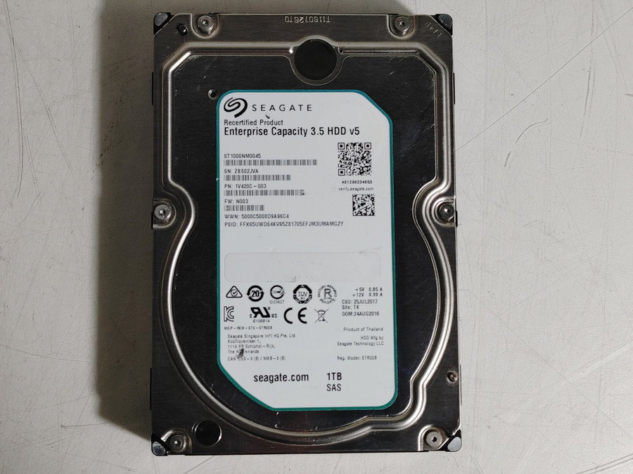 Seagate Recertified 1 TB SAS 3 3.5 in Enterprise Hard Drive ST1000NM0045