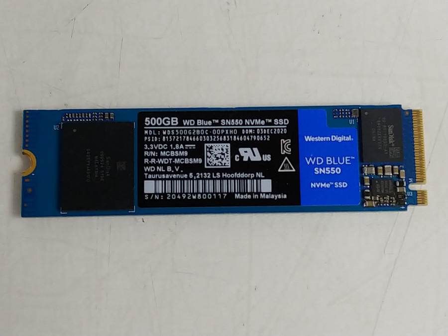 Western Digital WD Blue SN550 WDS500G2B0C 500 GB NVMe 80mm Solid State Drive