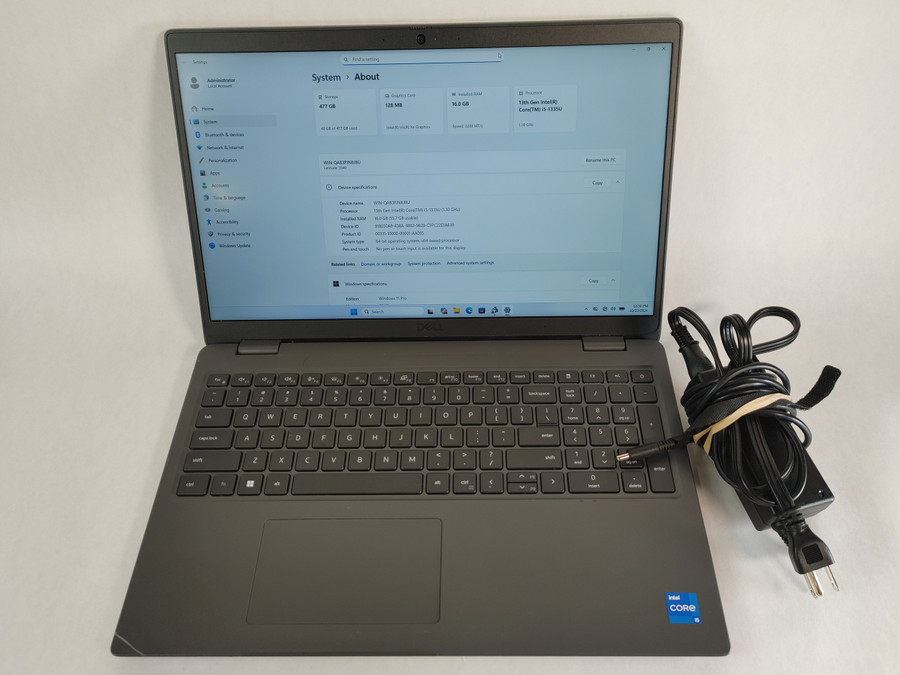 Dell Latitude 3540 Core i5-1335U 1.30 GHz 16 GB DDR4 512 GB NVMe Windows 11 Pro Laptop WINACTA3 A3