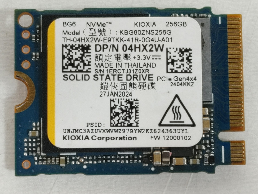 Kioxia KBG60ZNS256G 256 GB NVMe 30mm Solid State Drive