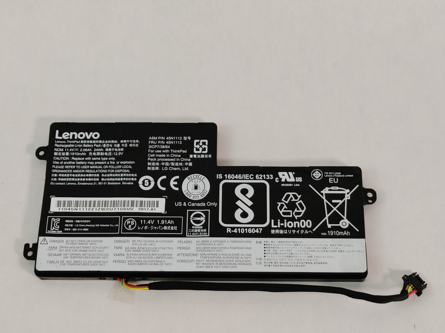 Lot of 2 Lenovo 45N1113 3 Cell 2060mAh Laptop Battery for ThinkPad T440 / X240
