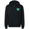 Bruised Boutique Drippy Logo Crop Hoodie Teal and Neon Green Front