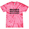 Bruised Boutique Block Logo Spider Dye Unisex Tee Pink