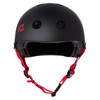S1 Lifer Dual Certified Helmet - Black Matte with Red Strap Front