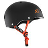 S1 Lifer Dual Certified Helmet - Black Matte with Orange Strap Side