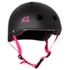 S1 Lifer Dual Certified Helmet - Black Matte with Pink Strap