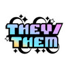 They Them Colorful Y2K Font Sticker