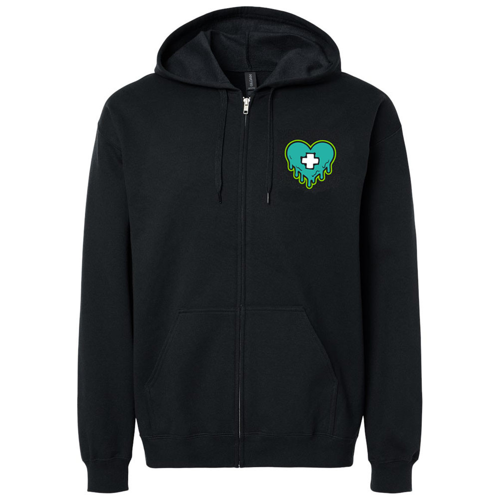 Bruised Boutique Drippy Logo Zip Hoodie