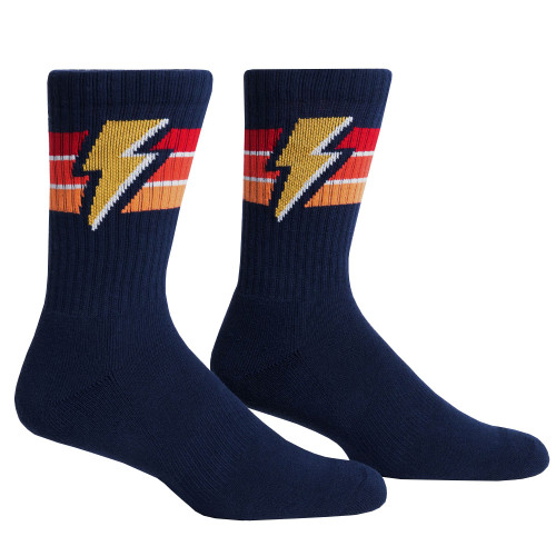 Thunderstuck Navy Athletic Crew Socks