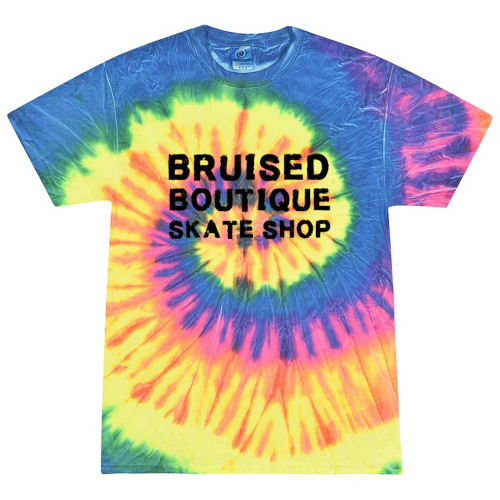 Bruised Boutique Block Logo Tie Dye Unisex Tee Bruised Boutique Block Logo Tie Dye Unisex Tee