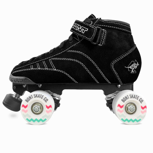 Bont Prostar Tracer Skates with Black Tracer Plates in Black Suede