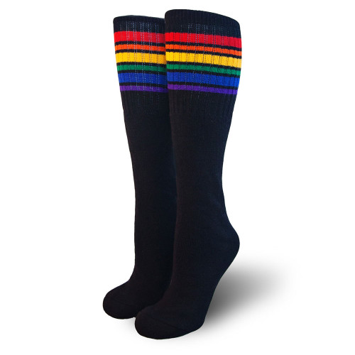 14" Black Symmetrical Rainbow Socks