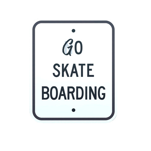 Go Skateboarding Sign Sticker