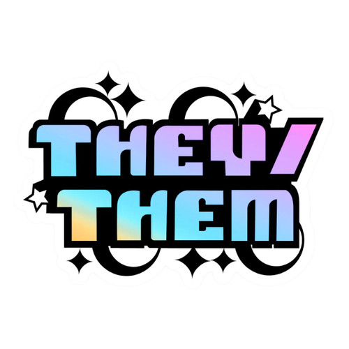 They Them Colorful Y2K Font Sticker