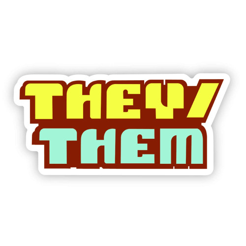 Retro Pronoun Sticker