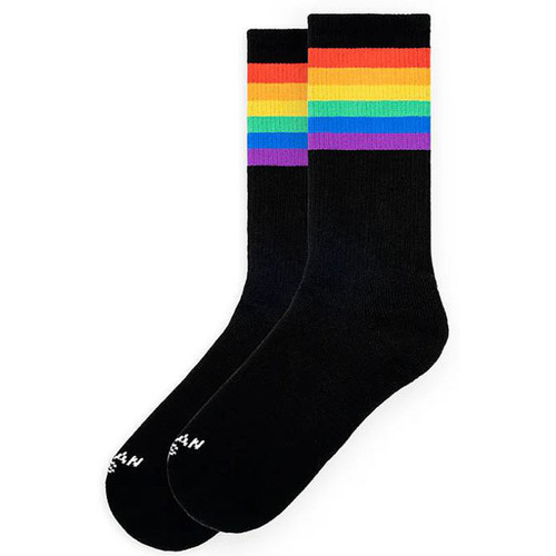 American Socks Rainbow Pride Black Crew Socks