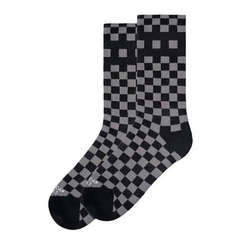 American Socks Black & Grey Checker Crew Socks