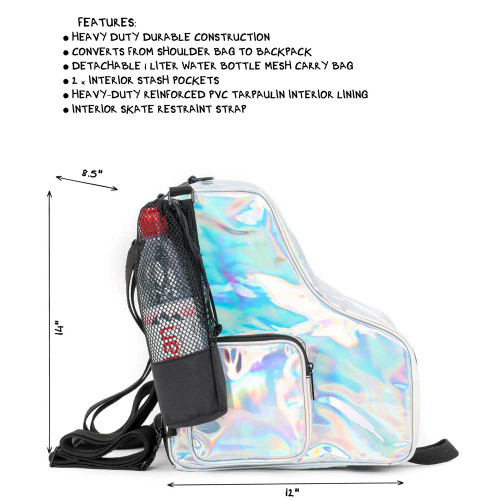 reewheelin' Roller Skate Crossover Bag-Pack - Glam Glitter Rainbow Black