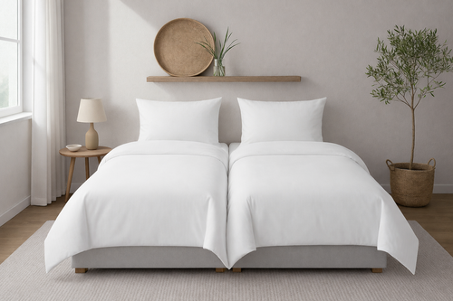 Euro Twin Duvet Cover Case CLASSIC WHITE 53x79 (135x200cm)
