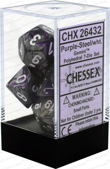 CHX 26432 Gemini Purple-Steel/White 7-Die Set