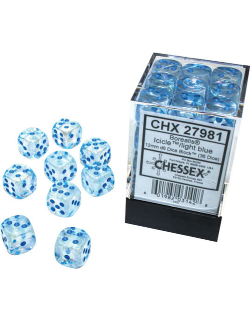 CHX 27981 Borealis Icicle/Light Blue 12mm D6 (36)