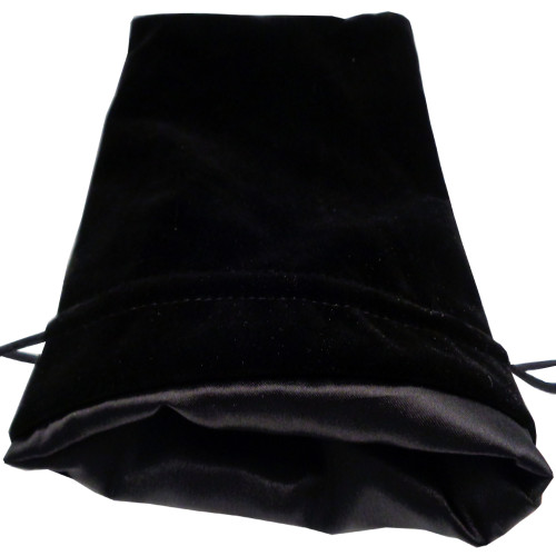 Large Black Velvet with Luxury Black Satin Lining Dice Bag (6"x8")