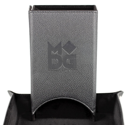 Fanroll: Fold Up Leather Dice Tower - Black