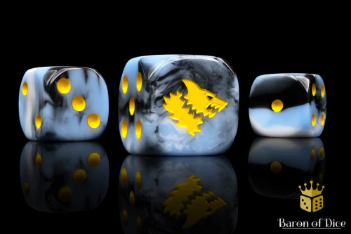 Baron of Dice: Snow Direwolf Dice 25ct (Round Corner) Baron of Dice: Snow Direwolf Dice 25ct (Round Corner)