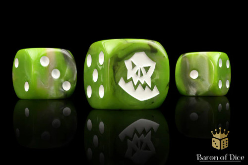 Baron of Dice: Orc Dice - White 25ct (Round Corner) Baron of Dice: Orc Dice - White 25ct (Round Corner)
