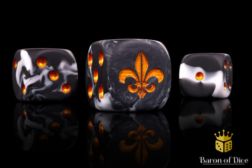 Baron of Dice: Fleur De Lis Dice - Heritage 25ct (Round Corner)