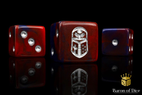 Baron of Dice: Imperial Helm Dice - Red (Square Corner)