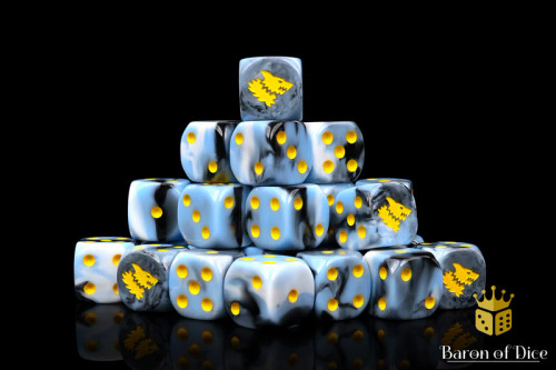 Baron of Dice: Snow Direwolf Dice (Round Corner)