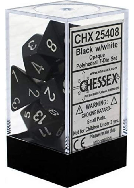 CHX 25408 Opaque Black/White 7-Die Set