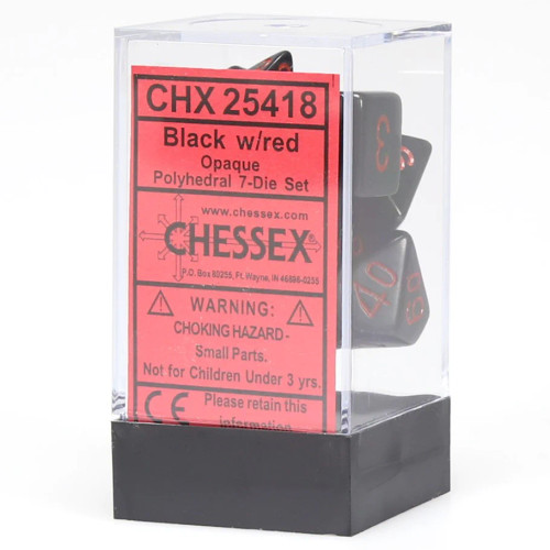 CHX 25418 Opaque Black/Red 7-Die Set