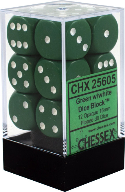 CHX 25605 Opaque Green/White 16mm D6 (12)