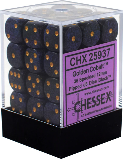 CHX 25937 Golden Cobalt Speckled 12mm D6 (36)