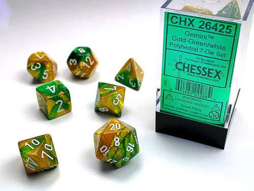 CHX 26425 Gemini Gold-Green/White 7-Die Set
