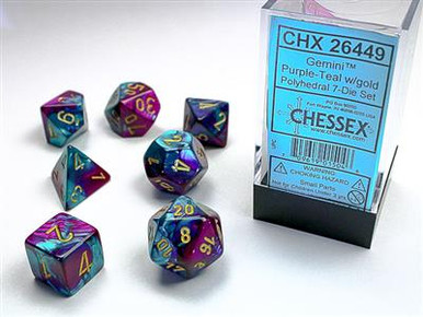 CHX 26449 Gemini Purple-Teal/Gold 7-Die Set - Top Tier Board
