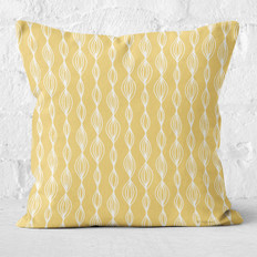 Gold with White Contemporary Throw Pillow