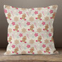 Cream Stripes with Gingerbread Men Throw Pillow