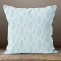Blue with White Stylistic Ovals Throw Pillow