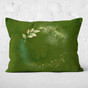 Green Watercolor Circle Floral Throw Pillow