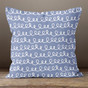 Blue with White Hand Drawn Line of Loops Throw Pillow